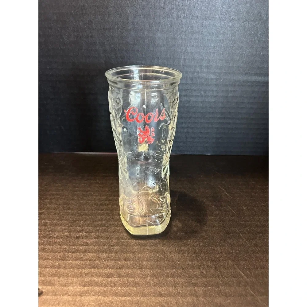 Coors Cowboy Boot Shaped Beer Glass Mug‎ Handle Red Logo 6